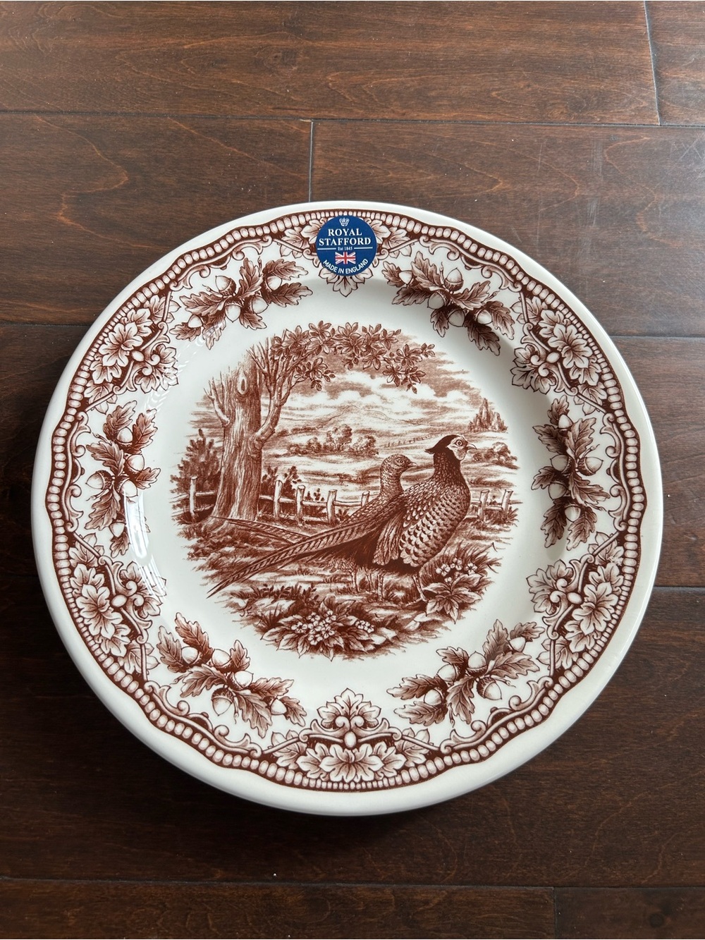 Royal Stafford Pheasant Thanksgiving Dinner Plates Set of 2 Brown Woodland